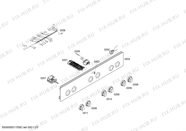 Схема №2 HM624200T с изображением Переключатель для плиты (духовки) Siemens 00602457