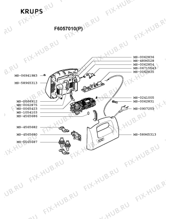 Взрыв-схема блендера (миксера) Krups F6057010(P) - Схема узла LP000743.7P1