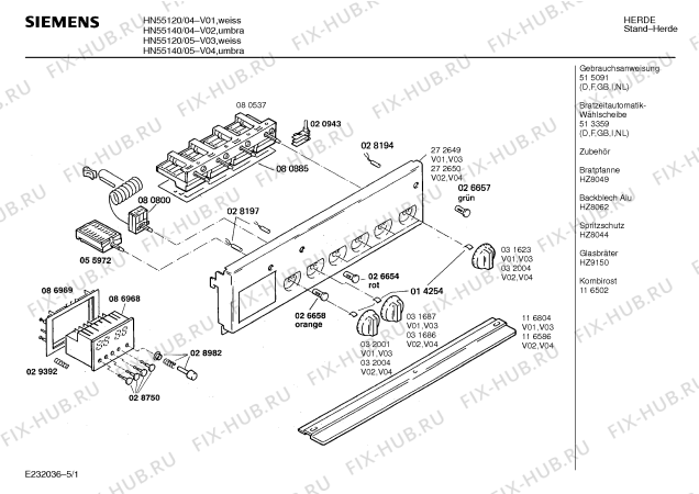 Схема №1 HN55140 с изображением Панель для плиты (духовки) Siemens 00272650