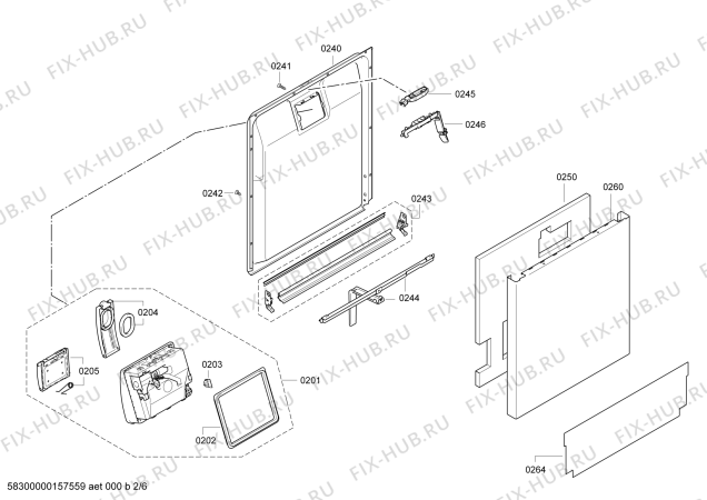 Взрыв-схема посудомоечной машины Bosch SHE7ER55UC - Схема узла 02