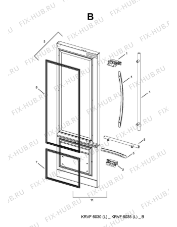 Схема №1 KRVF6035L (F090451) с изображением Другое для холодильной камеры Indesit C00334315