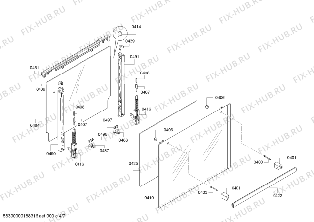 Взрыв-схема плиты (духовки) Bosch HCA743320G - Схема узла 04