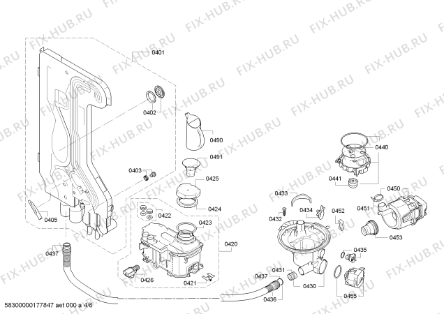 Схема №2 S51L43X0RU с изображением Силовой модуль запрограммированный для посудомойки Bosch 00750275