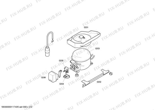 Взрыв-схема холодильника Bosch KTR16A20GB - Схема узла 02