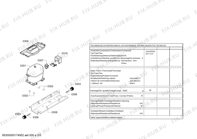 Взрыв-схема холодильника Bosch KGV36VD32S, Bosch - Схема узла 03