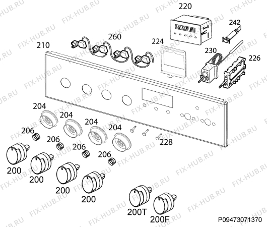 Взрыв-схема плиты (духовки) Electrolux EKK954506W - Схема узла Command panel 037