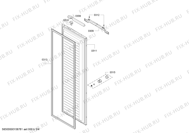 Взрыв-схема холодильника Bosch GIN38P61HK - Схема узла 03