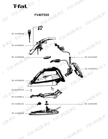 Схема №1 FV4075X0 с изображением Кнопка для утюга (парогенератора) Seb CS-41959862