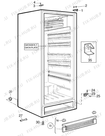 Взрыв-схема холодильника Electrolux RP1208G - Схема узла C10 Cabinet