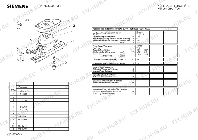 Взрыв-схема холодильника Siemens KT15LS2 - Схема узла 03