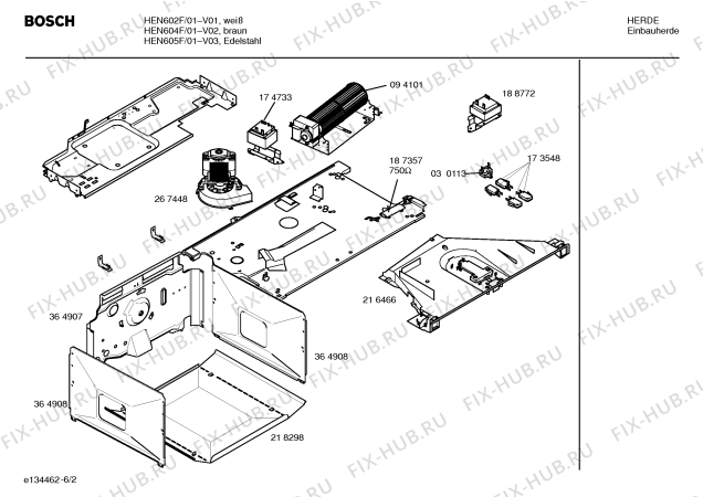 Схема №4 HEN604F с изображением Инструкция по эксплуатации для плиты (духовки) Bosch 00582428