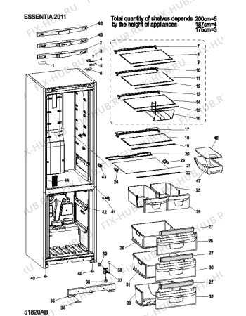 Взрыв-схема холодильника Indesit BIAAA33FXHY (F084999) - Схема узла