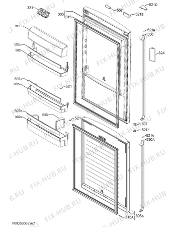 Взрыв-схема холодильника Aeg S83520CMW2 - Схема узла Door 003