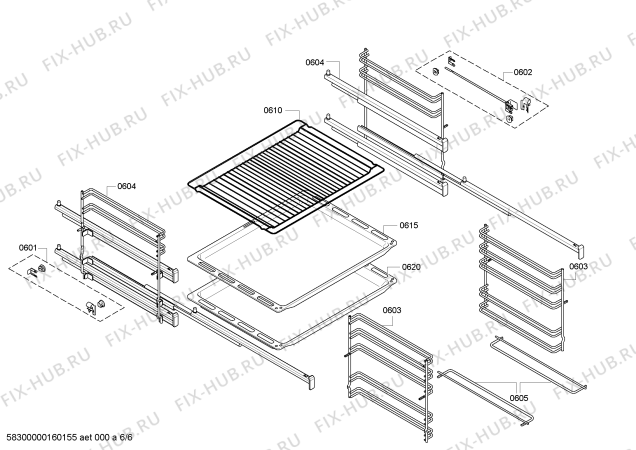 Взрыв-схема плиты (духовки) Bosch HBG73UE50 - Схема узла 06