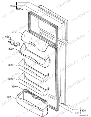 Взрыв-схема холодильника Zanussi ZD21/8 - Схема узла Door 003