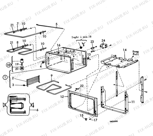 Взрыв-схема посудомоечной машины Electrolux CF163B - Схема узла H10 Main Oven Cavity (large)