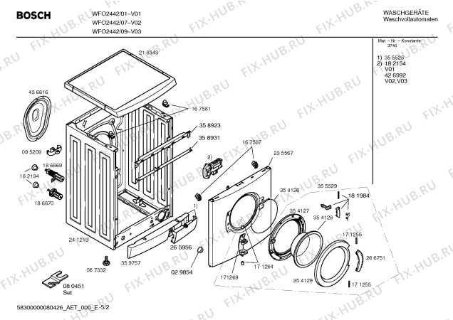 Схема №2 WFO2442 Maxx WFO2442 с изображением Панель управления для стиральной машины Bosch 00439850