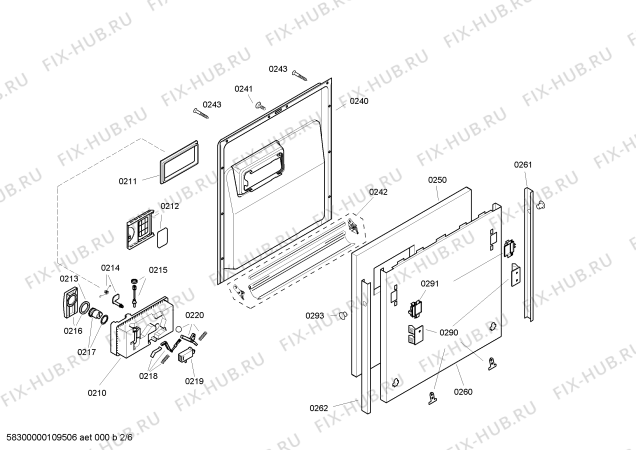 Взрыв-схема посудомоечной машины Bosch SHV53E13EU - Схема узла 02