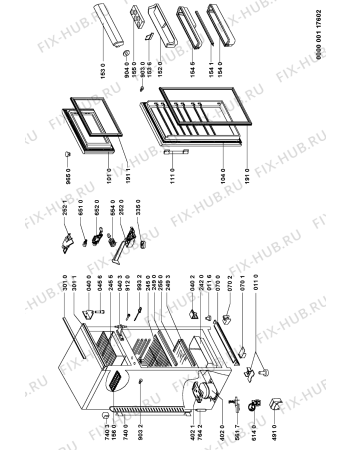 Схема №1 595/861 KGA 2700 с изображением Корпусная деталь для холодильника Whirlpool 481245228419