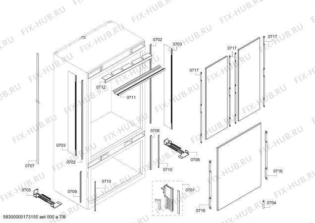 Схема №3 RW414260 с изображением Крышка для холодильника Bosch 00606276