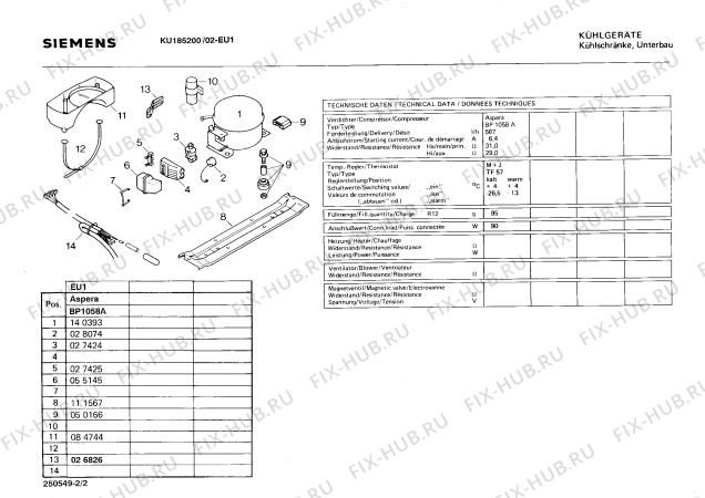 Взрыв-схема холодильника Siemens KU185200 - Схема узла 02