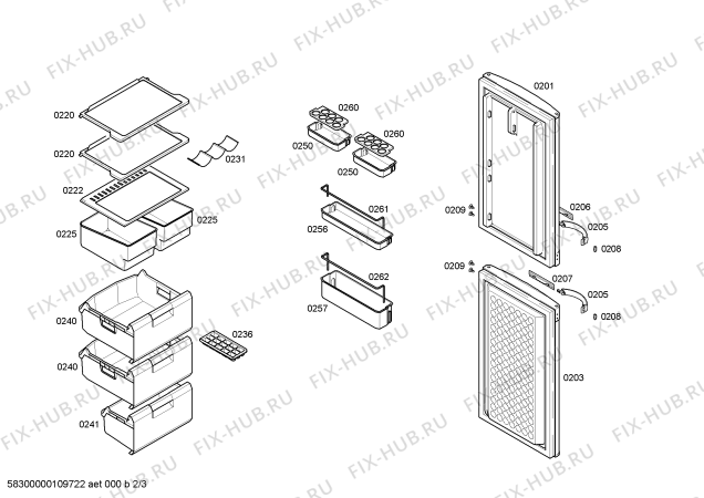 Схема №1 KGVMI3U1 KD1410S с изображением Дверь для холодильной камеры Bosch 00243159