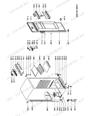 Схема №1 ARC 1714/1 с изображением Дверь для холодильной камеры Whirlpool 481241619865