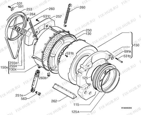 Взрыв-схема стиральной машины Electrolux EW547F - Схема узла Functional parts 267