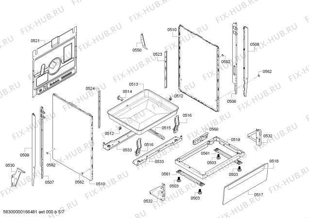 Взрыв-схема плиты (духовки) Bosch HCE728123U - Схема узла 05