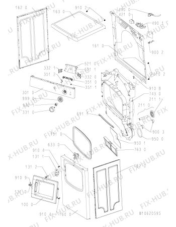 Схема №1 AWZ8000 PRO с изображением Модуль (плата) для стиралки Whirlpool 481010619270