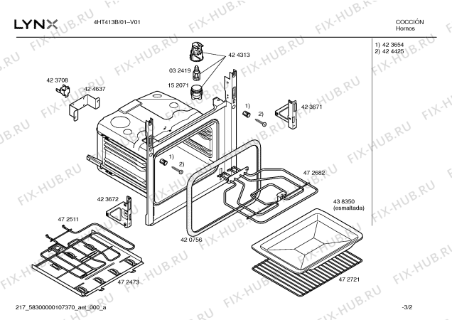 Схема №2 4HT413B с изображением Внешняя дверь для духового шкафа Bosch 00474336