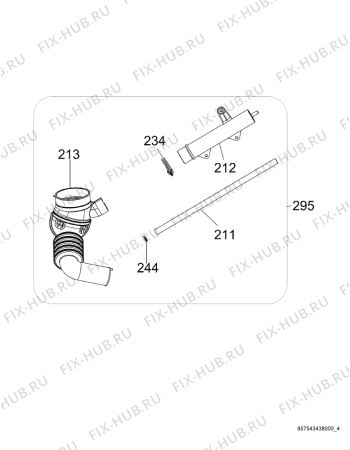 Схема №2 AWZ9614F с изображением Ручка (крючок) люка для стиралки Whirlpool 482000020920
