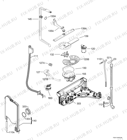 Взрыв-схема посудомоечной машины Electrolux ESL6551RO - Схема узла Hydraulic System 272