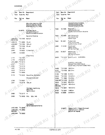 Схема №2 FC7322 с изображением Строчный трансформатор для жк-телевизора Siemens 00751596