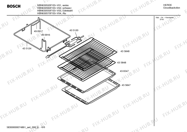 Схема №2 HBN630520F с изображением Панель управления для электропечи Bosch 00437971