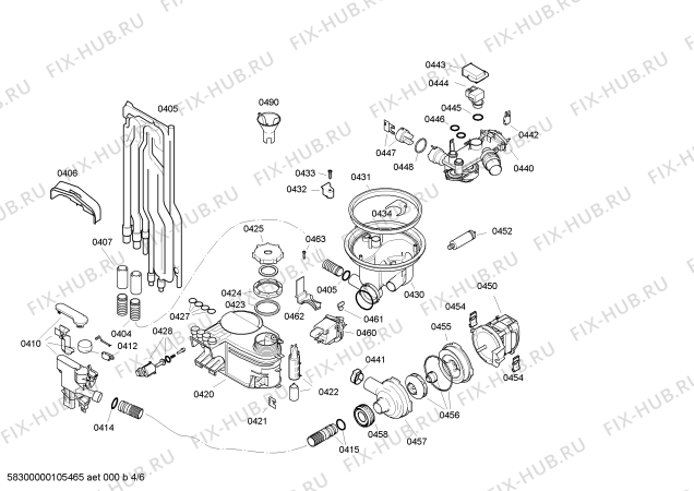 Взрыв-схема посудомоечной машины Bosch SGI43E12TC - Схема узла 04