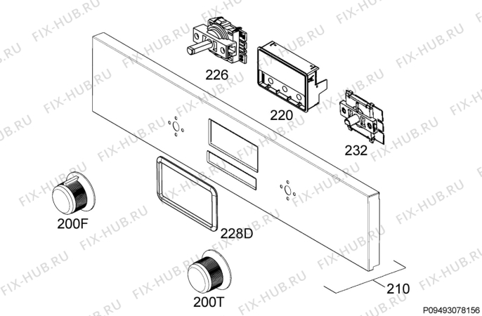 Взрыв-схема плиты (духовки) Ikea SMAKSAK 40411896 - Схема узла Command panel 037