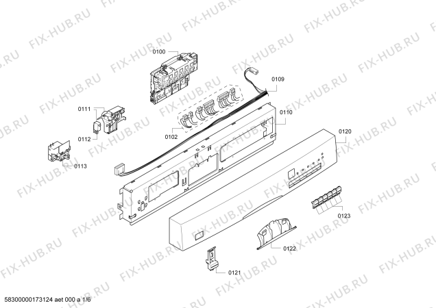 Схема №3 SGS45M06II с изображением Передняя панель для электропосудомоечной машины Bosch 00665914