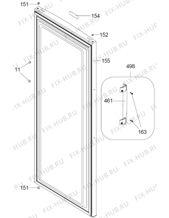 Схема №1 FN86253W (382191, ZOS27664) с изображением Ручка двери для холодильной камеры Gorenje 406591