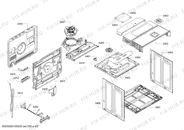 Взрыв-схема плиты (духовки) Bosch HBA74S350E H.BO.PY.L3D.IN.GLASS.B3/.X.E3_COT/ - Схема узла 04