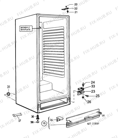 Взрыв-схема холодильника Zanker KS352 - Схема узла C10 Cabinet