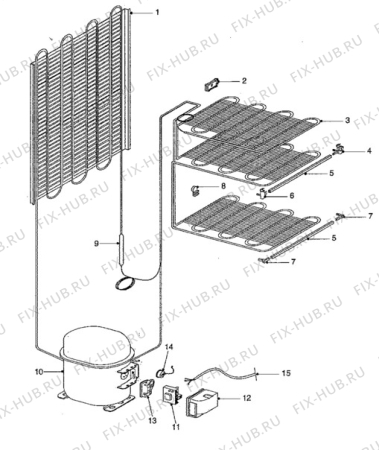 Взрыв-схема холодильника Electrolux TF350G - Схема узла Cooling system 017