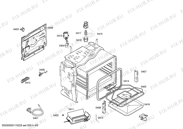 Взрыв-схема плиты (духовки) Bosch HSG343051R - Схема узла 04