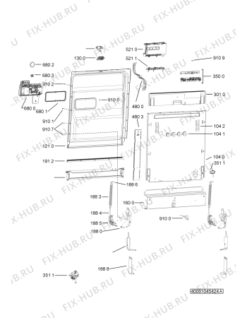 Схема №1 ADG 8774 FD с изображением Панель для посудомоечной машины Whirlpool 481010484993