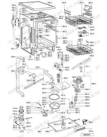 Взрыв-схема посудомоечной машины Bauknecht GSF 1582 WS - Схема узла