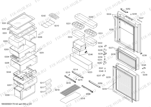 Схема №2 KGF23967TI с изображением Крышка для холодильника Bosch 00616716