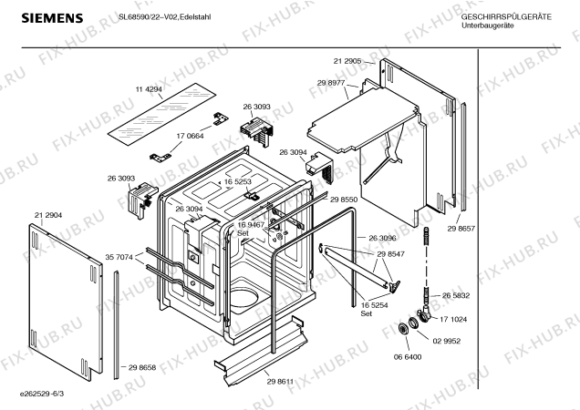 Схема №3 SE68596 с изображением Рамка для посудомоечной машины Siemens 00351002