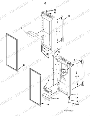 Схема №2 5VGI6FARAF с изображением Запчасть для холодильной камеры Whirlpool 482000010770