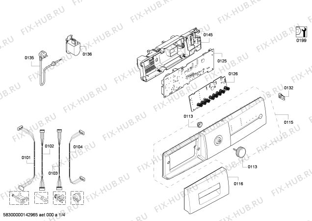 Схема №2 WM14E161NL E14.16 с изображением Панель управления для стиралки Siemens 00670435