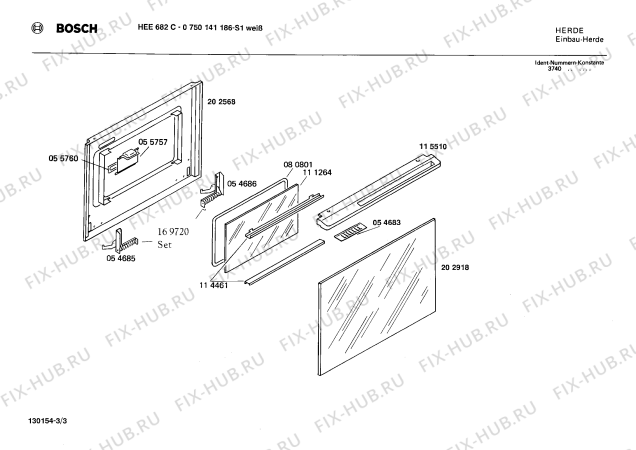 Схема №1 HB033536 с изображением Затвор для электропечи Bosch 00028749